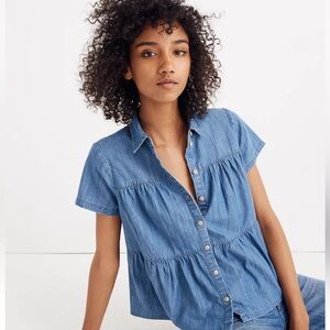 Madewell Denim Seamed Button-Down Shirt